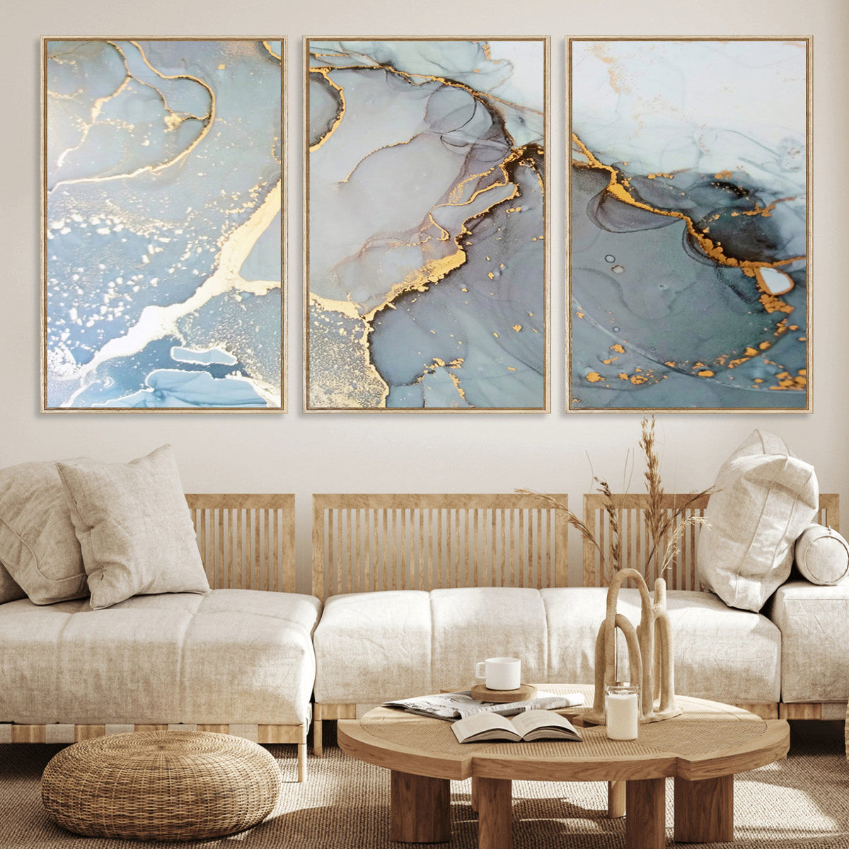 Large Abstract Marble Wall Art Canvas Print for Living Room