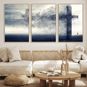 Jesus and the Fading Cross Wall Art Print – Symbol of Faith,