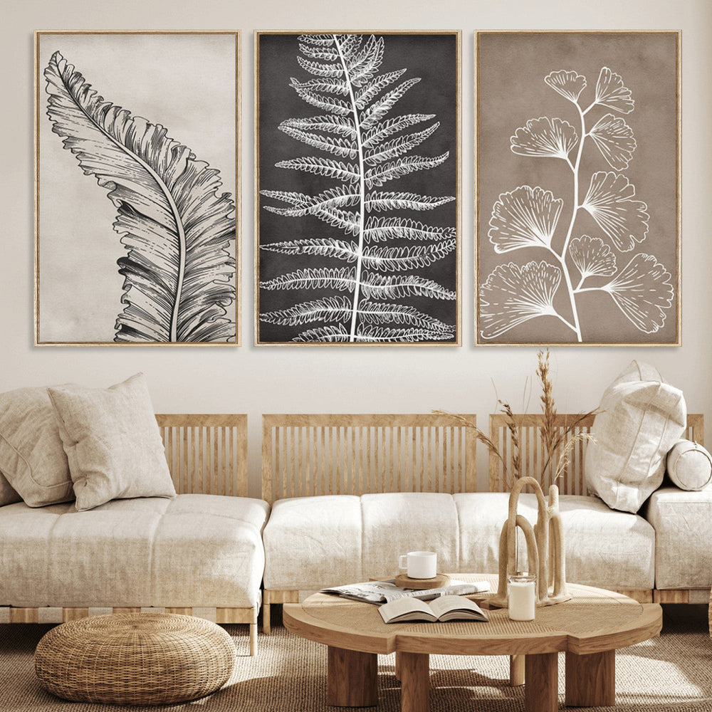 Minimalist Botanical Wall Art Canvas Print, Framed and Ready