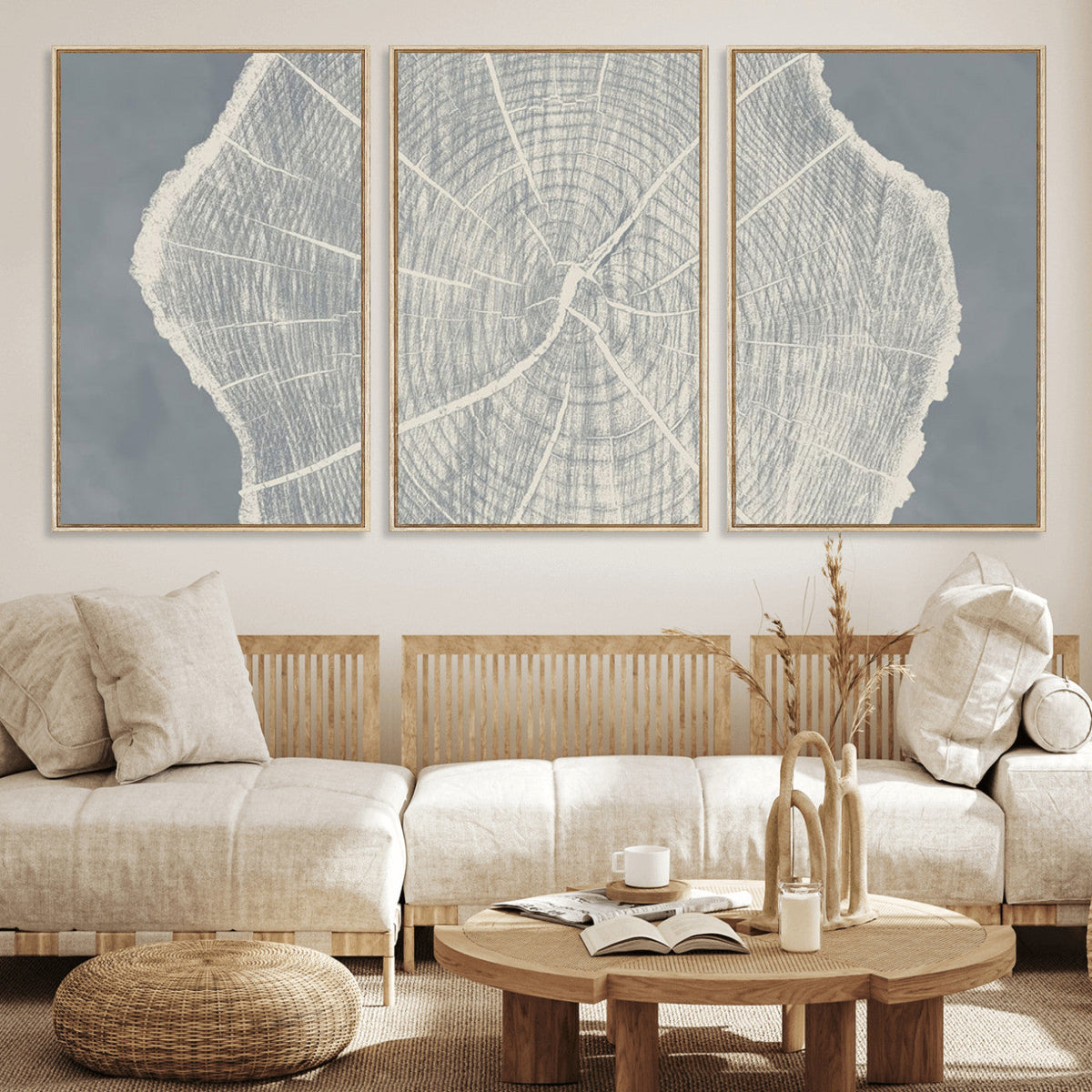 Abstract Tree Ring Wall Art Canvas Print – Nature-Inspired,
