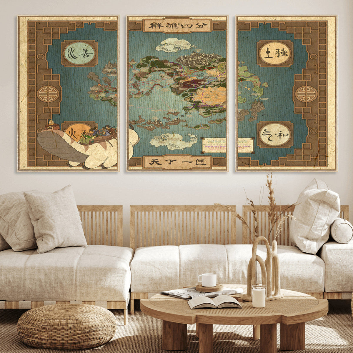 Avatar Wall Art: The Last Airbender Vintage Map - Wall Art