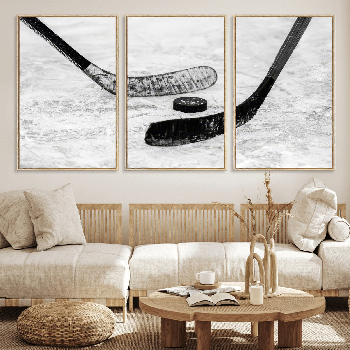 Winter Ice Hockey Sport Canvas Wall Art Print - Hockey Wall