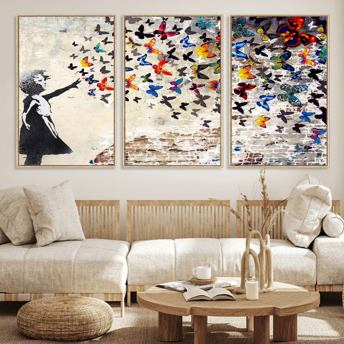 Banksy Graffiti Wall Art Canvas Print: Girl Releasing