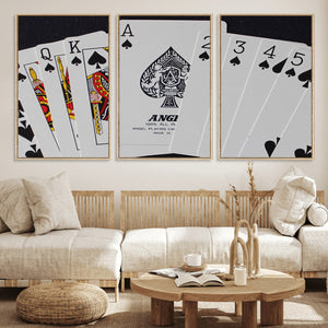 Poker Wall Art - Playing Cards Canvas Wall Art Print - Ace