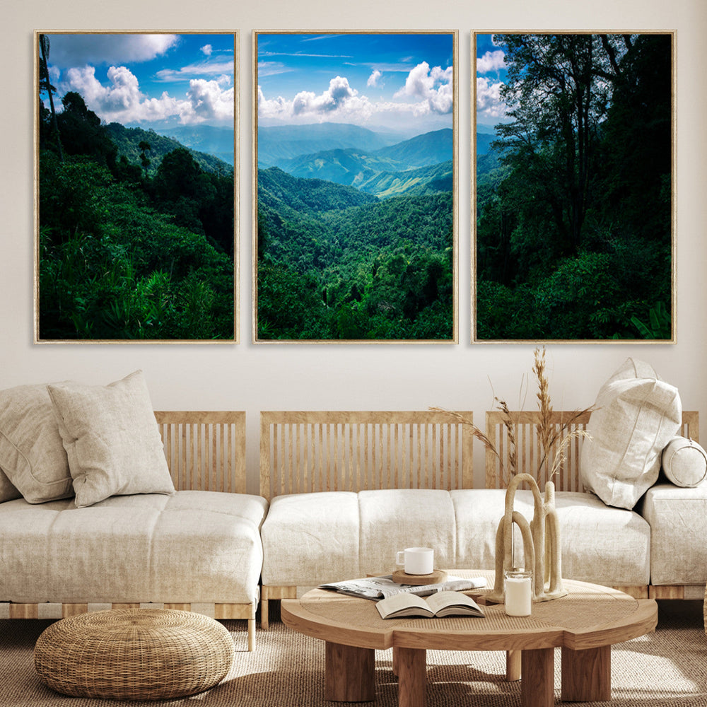 Tropical Jungle Wall Art Canvas Print – Framed Lush Valley
