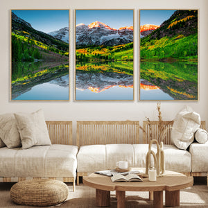 Majestic Snow-Capped Peaks Wall Art Canvas Print, Vibrant