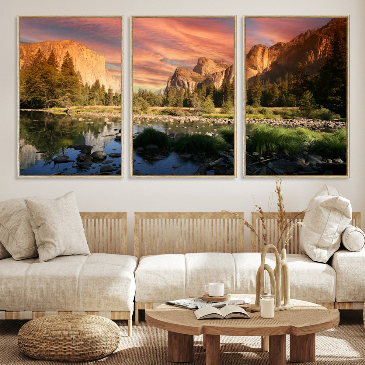 Yosemite Valley Wall Art, El Capitan Sunset Canvas Print,
