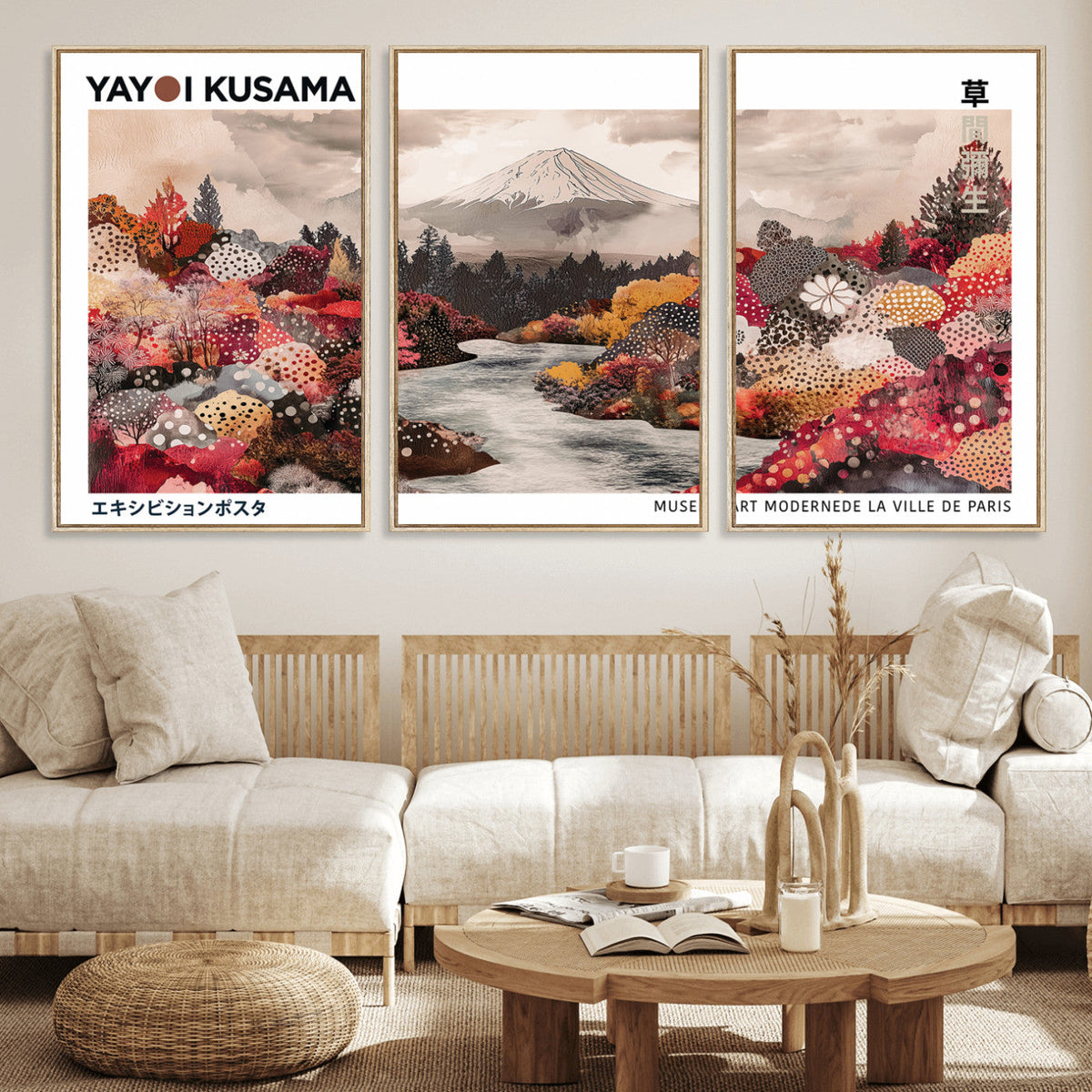 Yayoi Kusama Wall Art Canvas Print – Framed Large Abstract