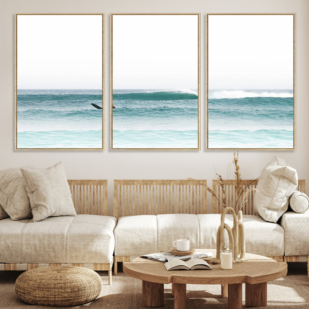 Surfing Wall Art Canvas Print – Framed Ocean Waves