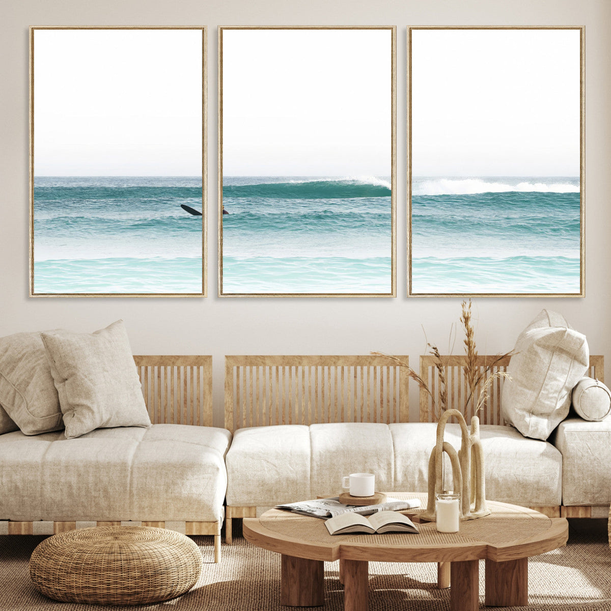 Surfing Wall Art Canvas Print – Framed Ocean Waves