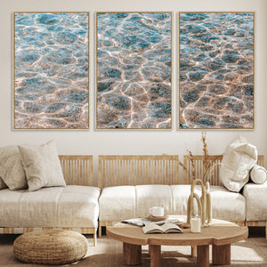 Clear Water Wall Art Canvas Print – Framed Sunlit Ocean