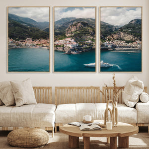 Amalfi Coast Wall Art – Framed Italian Seaside Canvas