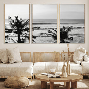 Tropical Coastline Wall Art Canvas Print – Framed Palm Trees