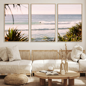 Ocean Surfer Wall Art Canvas Print – Framed Coastal Surf Art