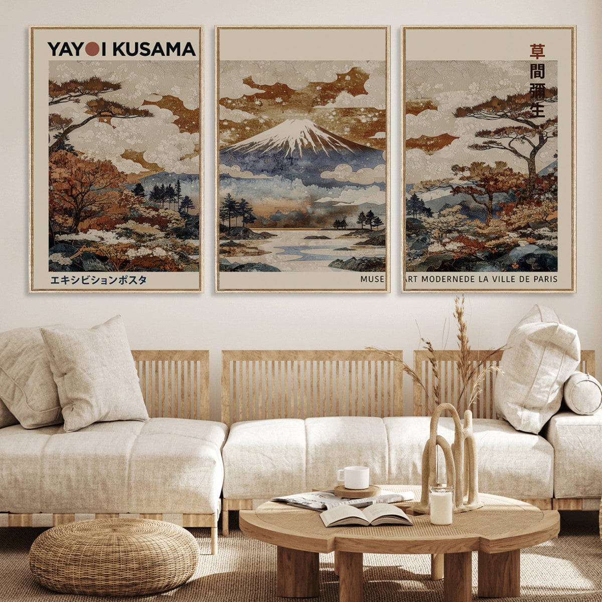 Yayoi Kusama Wall Art Canvas Print – Framed Modern Japanese