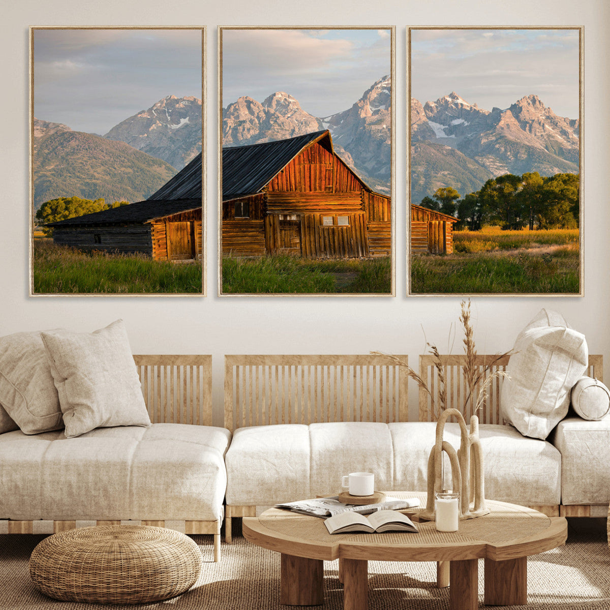 Rustic Barn Wall Art Canvas Print – Framed Grand Teton Park