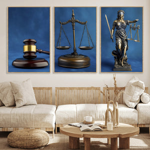 Legal Justice Wall Art Canvas Print – Gavel, Scales & Lady