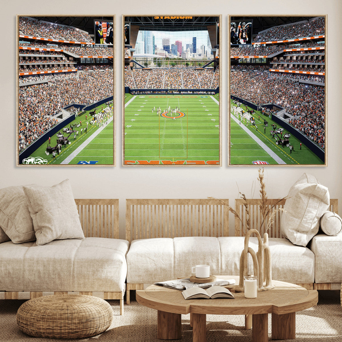 Chicago Bears Soldiers Field Wall Art Canvas Print – Framed
