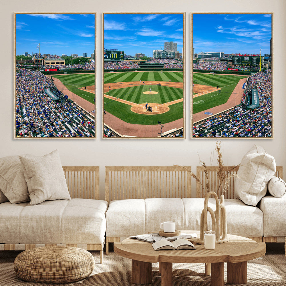 Wrigley Field Baseball Stadium Canvas Wall Art – Packed