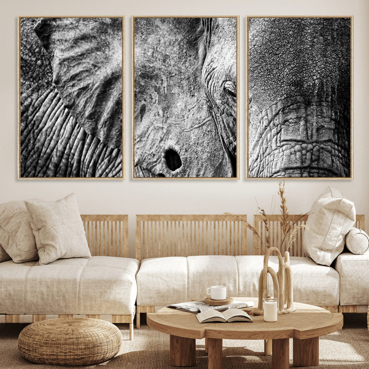 Wild Old Elephant Wall Art Canvas Print