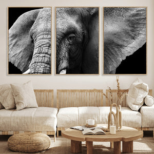 Big Elephant Close Up Wall Art Canvas Print