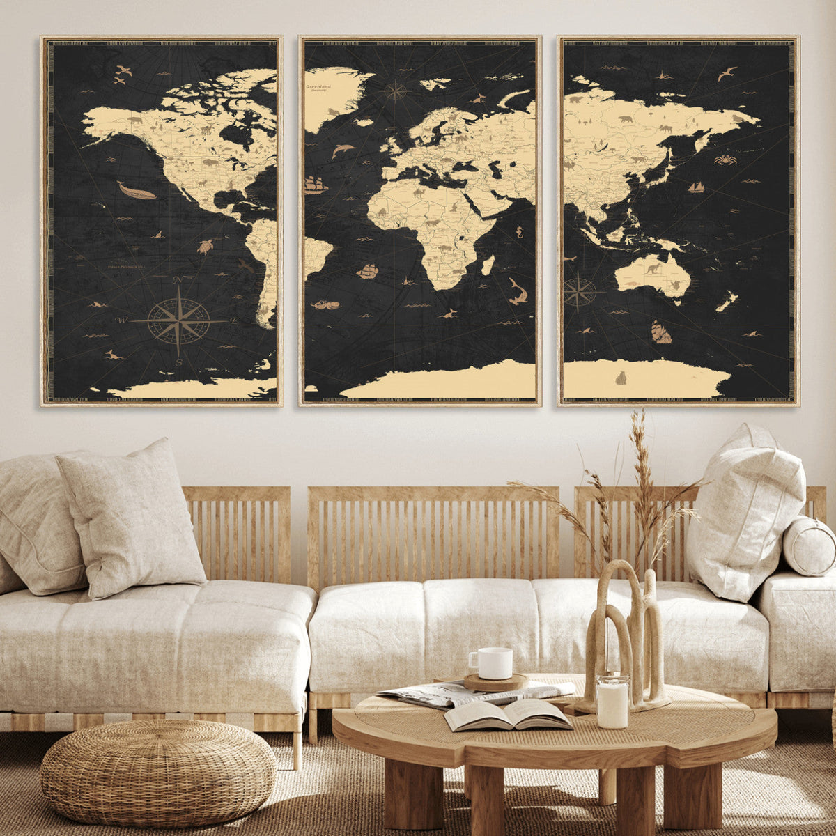 World Map Canvas Print – Detailed Map of the World Wall Art