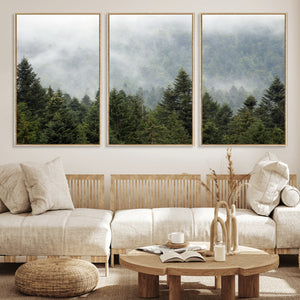 Misty Mountain Forest Wall Art Canvas Print