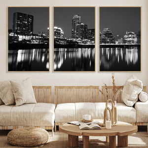 Austin Skyline Wall Art Canvas Print, Austin Downtown Night