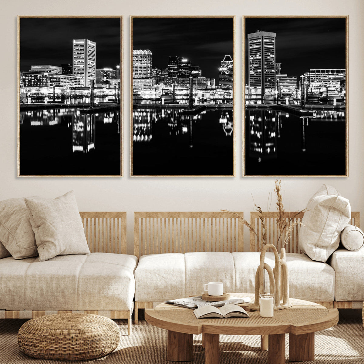 Baltimore Skyline Wall Art Canvas Print, Baltimore Downtown