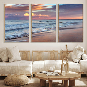 Ocean Sunset Wall Art Canvas Print – Coastal Beach