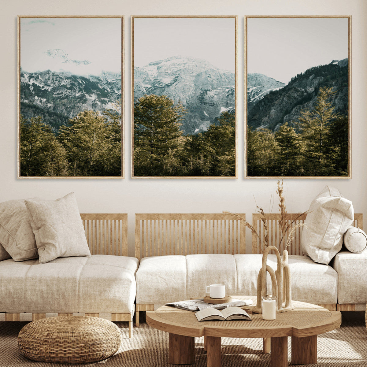 Mountain Forest Wall Art Canvas Print, Alpine Landscape
