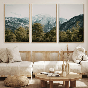 Mountain Forest Wall Art Canvas Print, Alpine Landscape
