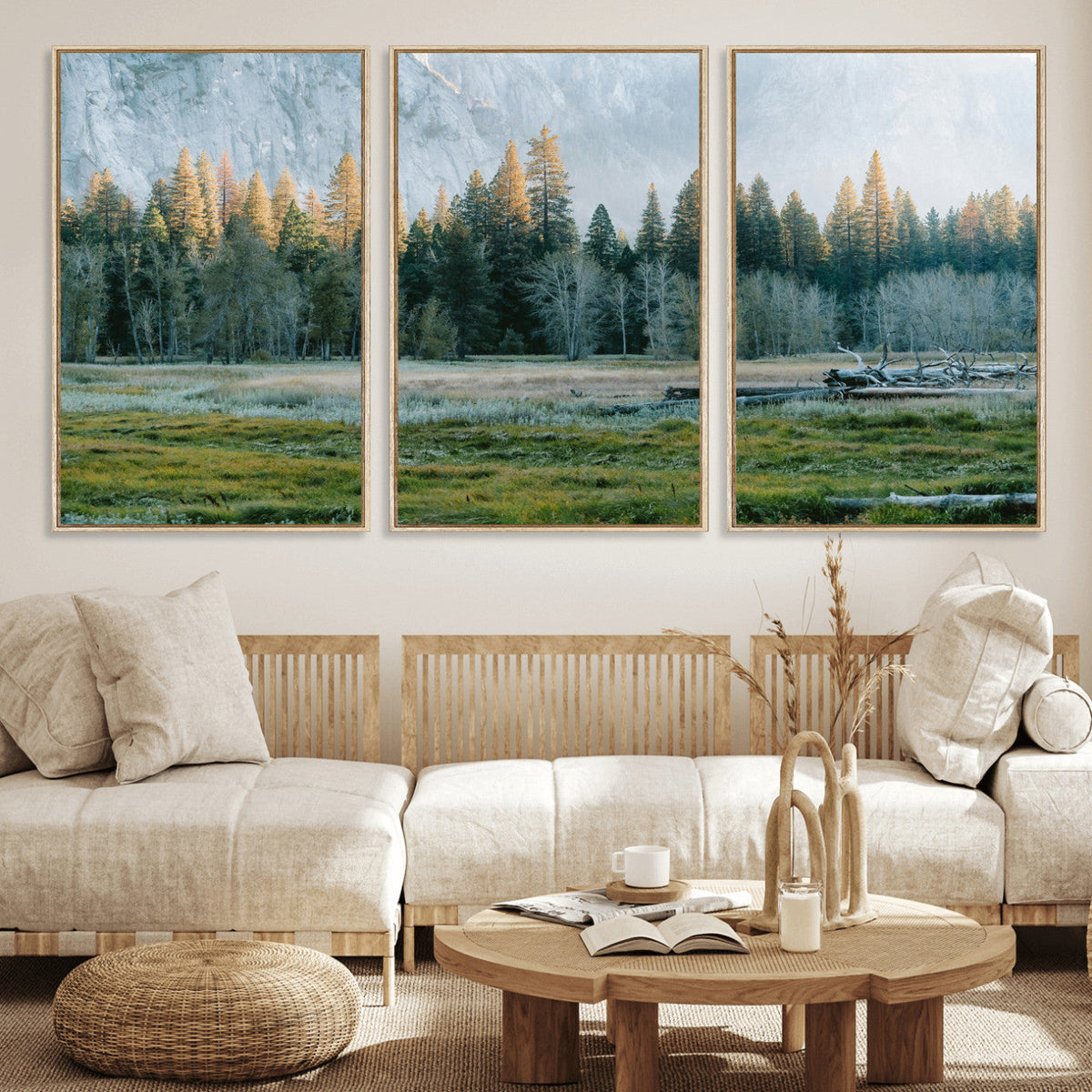 Forest Meadow Wall Art Canvas Print, Pine Tree Landscape