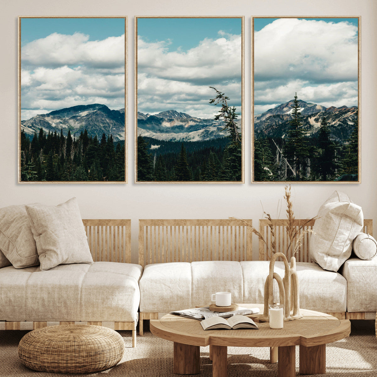 Mountain Forest Wall Art Canvas Print, Alpine Pine Tree
