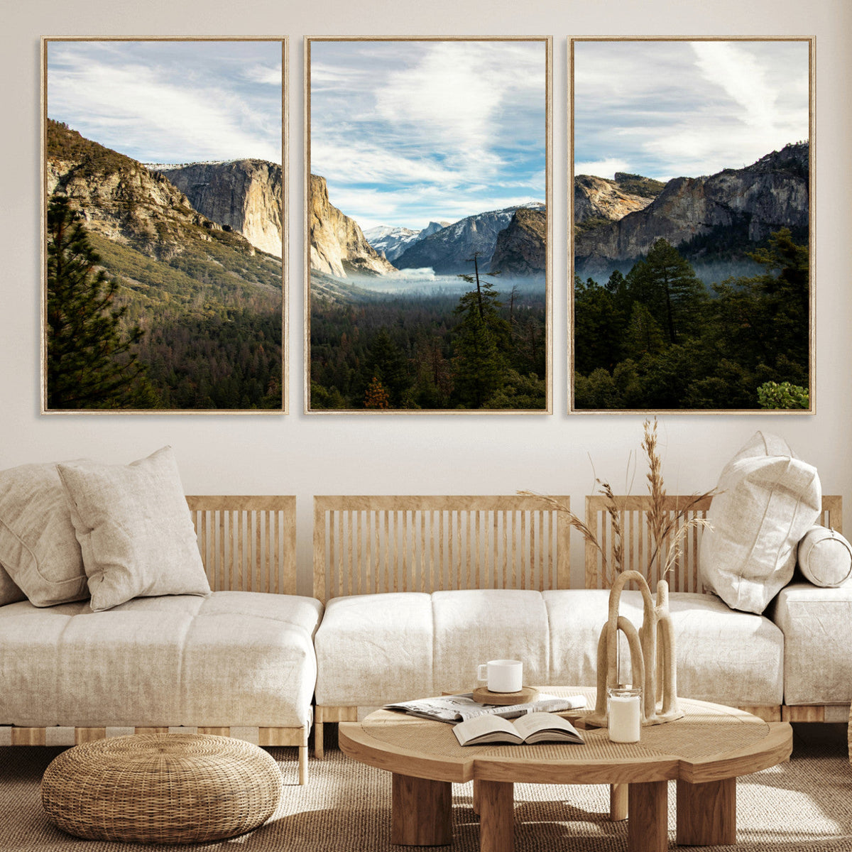 Yosemite Valley Mountain Wall Art Canvas Print, Granite