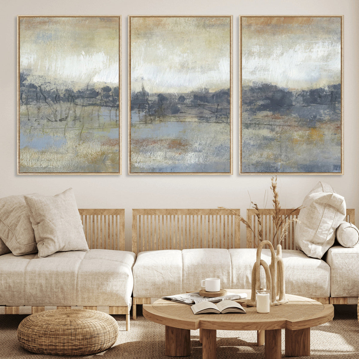 Abstract Neutral Landscape Painting Wall Art