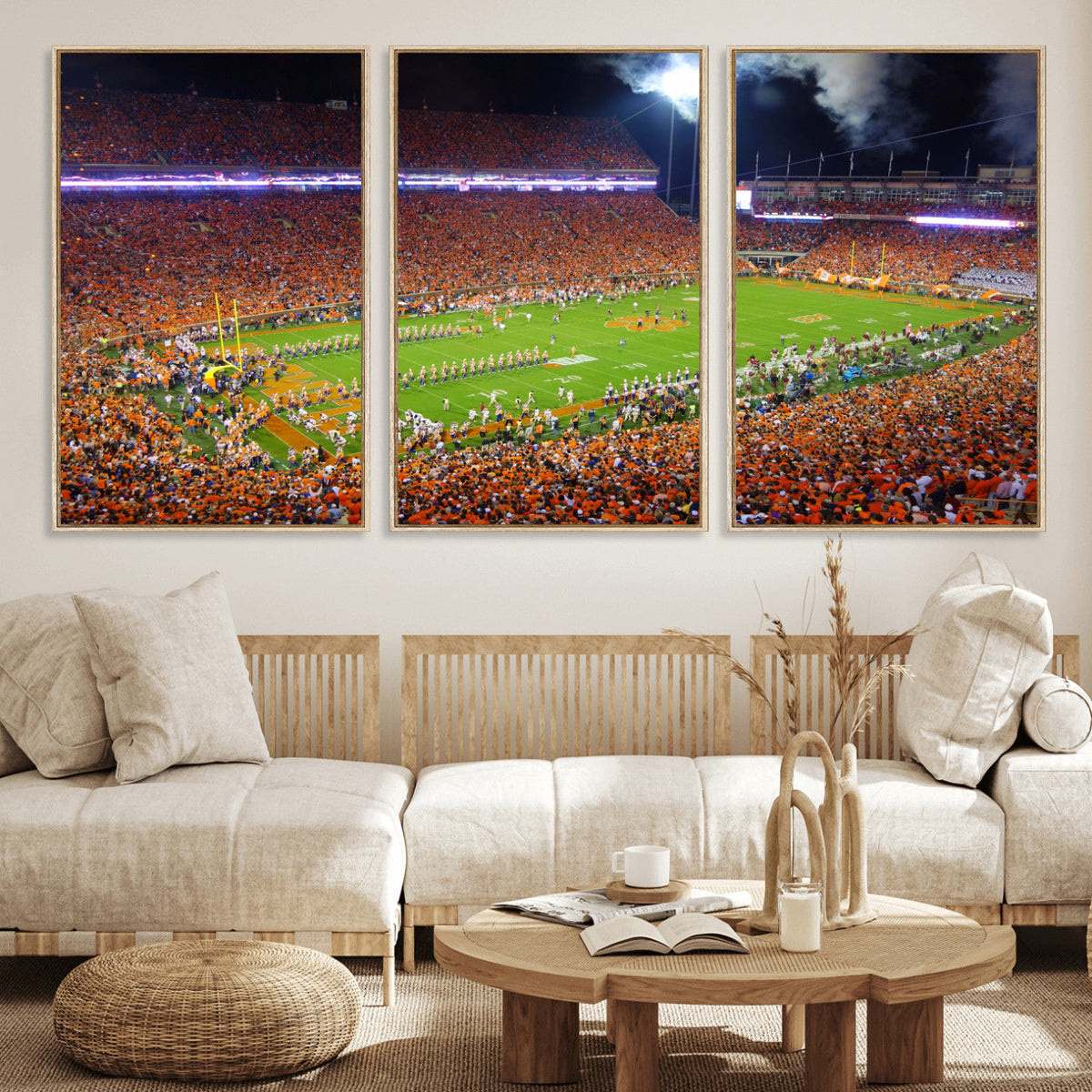 Clemson Football Stadium Wall Art Canvas Print, College