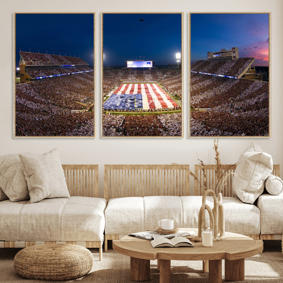 Oklahoma Sooners Memorial Stadium Wall Art Canvas Print,