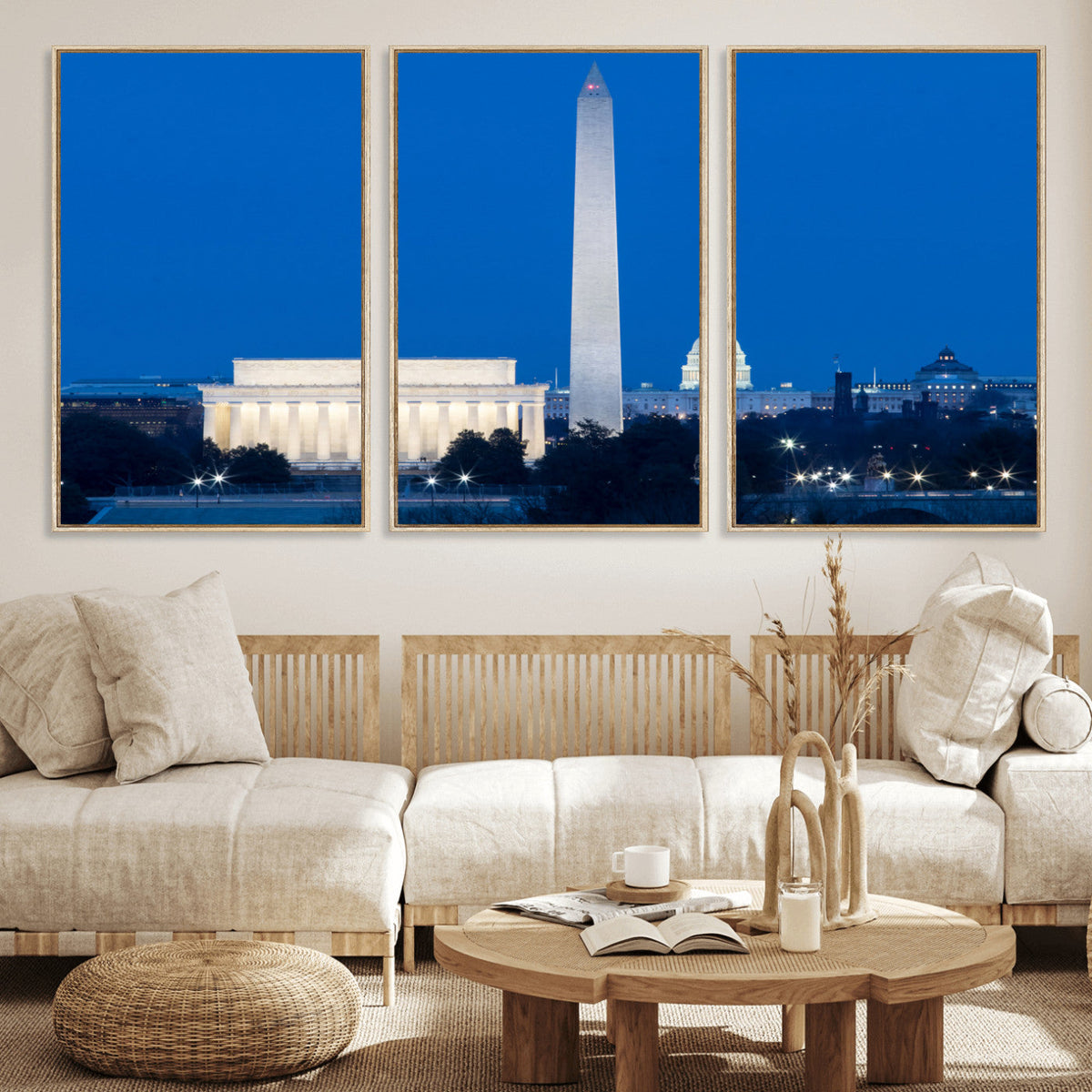 Washington DC Skyline Wall Art Canvas Print – Lincoln