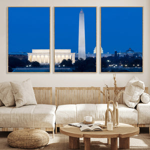 Washington DC Skyline Wall Art Canvas Print – Lincoln