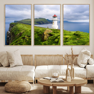 Cliffside Lighthouse Wall Art Canvas Print – Coastal