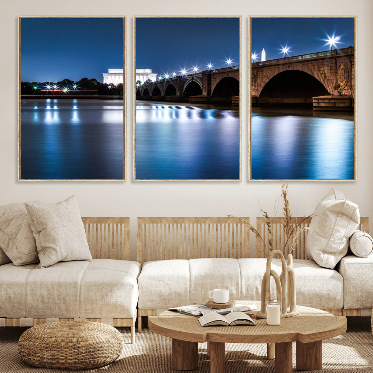 Washington DC Wall Art Canvas Print – Lincoln Memorial Night