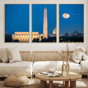 Washington DC Skyline Wall Art Canvas Print – Lincoln