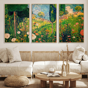 Gustav Klimt Boho Mountain Landscape Large Wall Art,
