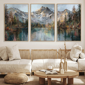 Drip Style Forest Lake Gold Art — Abstract Expressionist