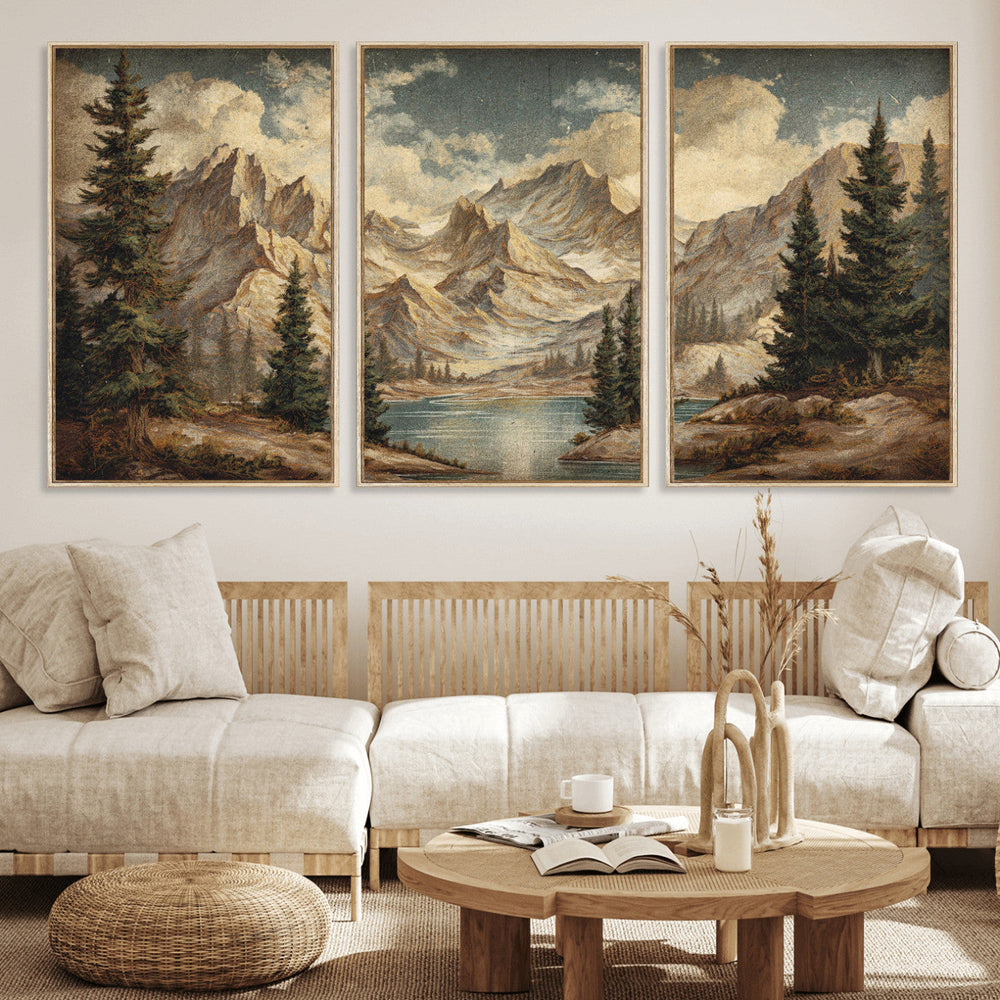 Drip Style Forest Lake Gold Art — Abstract Expressionist
