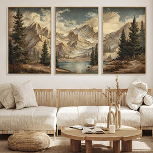 Drip Style Forest Lake Gold Art — Abstract Expressionist