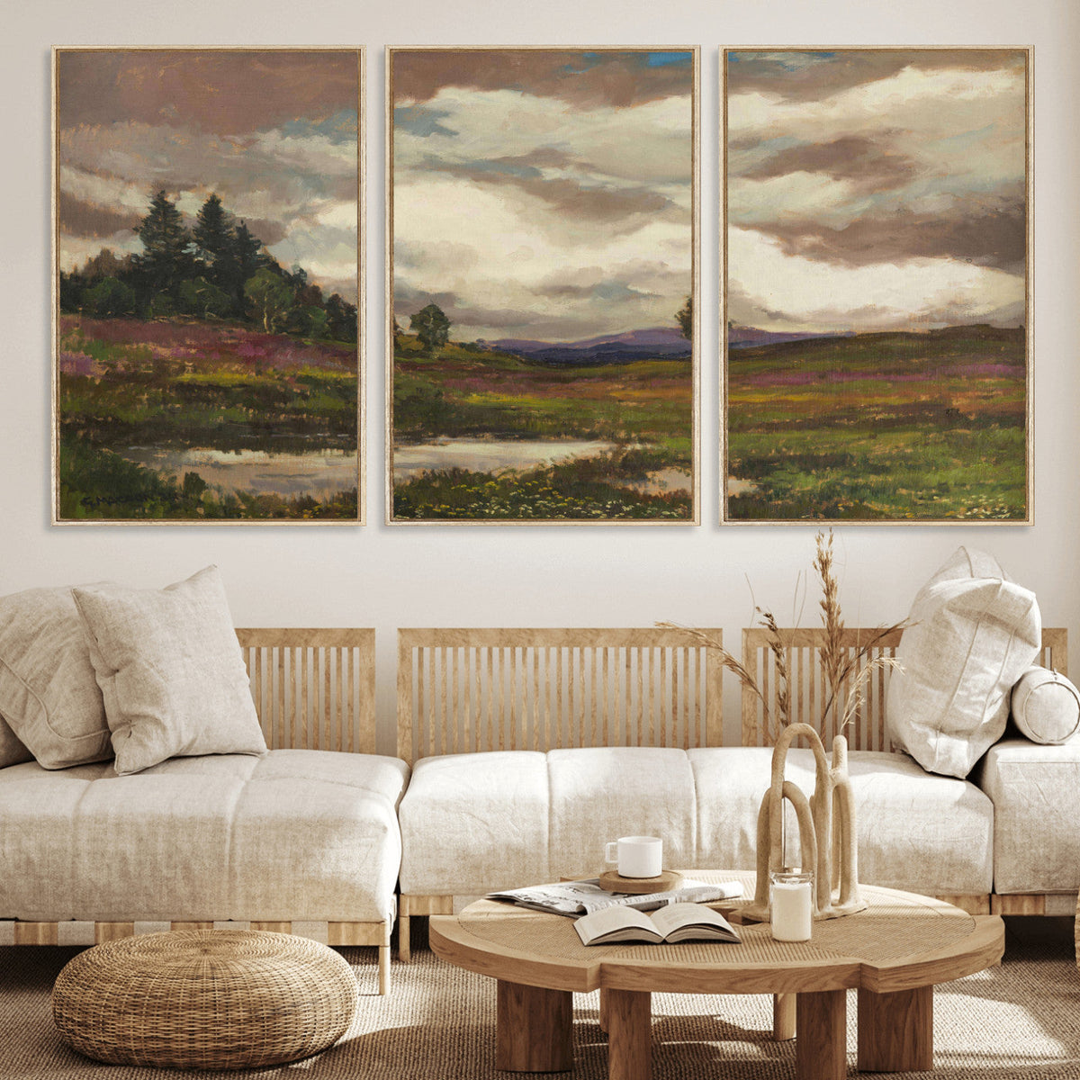 Gustav Macoun Heathland Canvas Print, Czech Landscape Oil