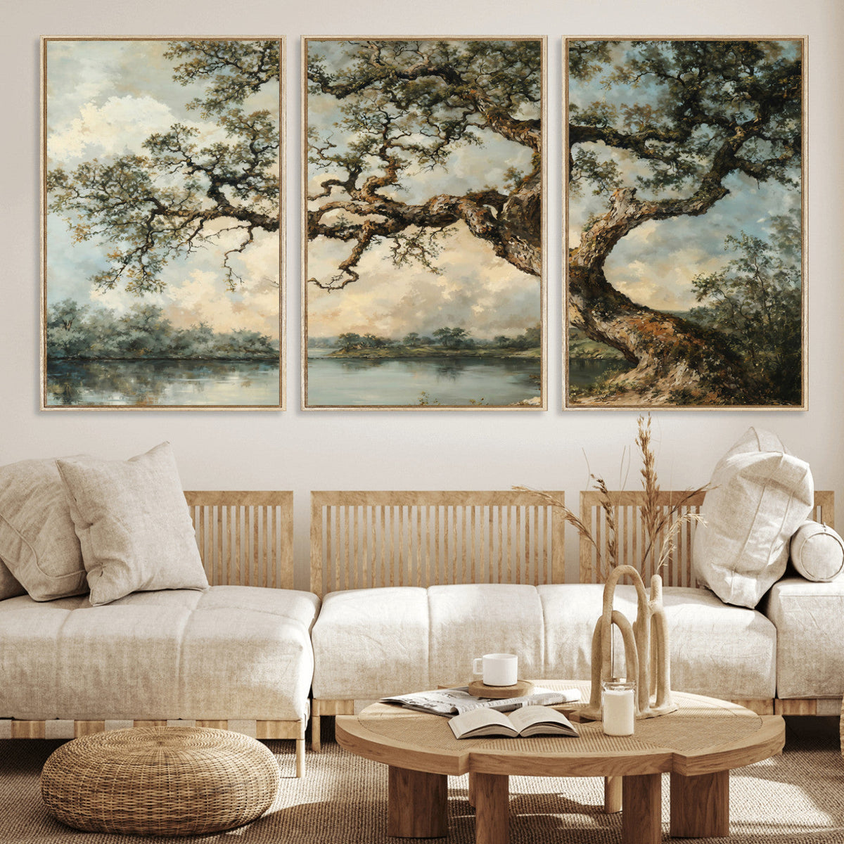Old Oak Tree Canvas Wall Art, Turner Inspired Romantic