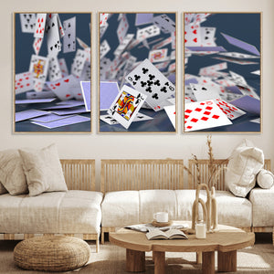Playing Cards Canvas Wall Art | Casino Game Room Decor,
